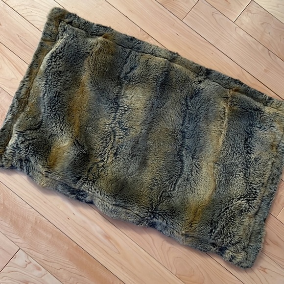 VERSACE HOME COLLECTION Decorative Pillow Fake Fur with a rip Size 24”x14” - Picture 9 of 12